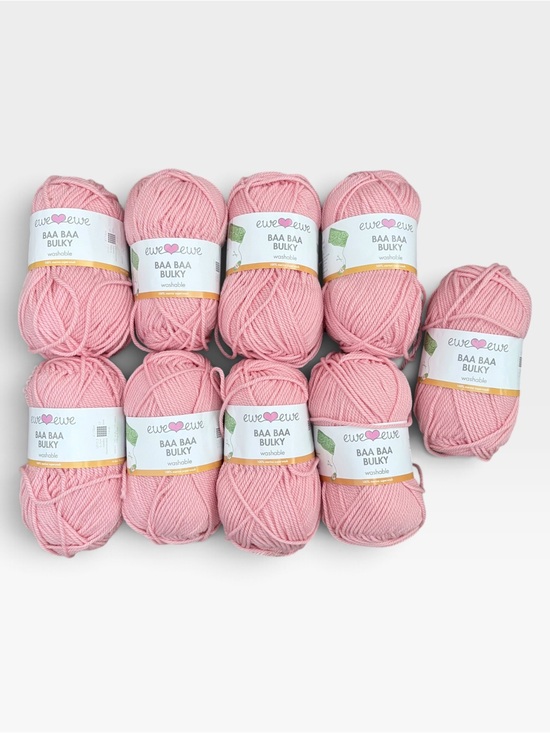 Ewe Ewe Yarns Other - Ewe Ewe Baa Baa Bulky Merino Soft Pink– 9 Skeins Same Dye Lot